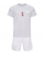 Dänemark Joakim Maehle #5 Auswärts Trikotsatz für Kinder WM 2022 Kurzarm (+ Kurze Hosen)